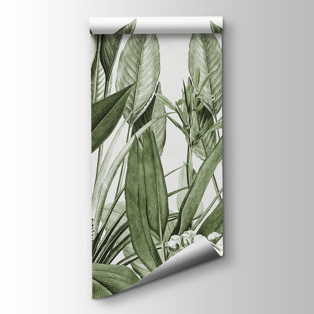 Flores tropicais entre folhas — vista do produto