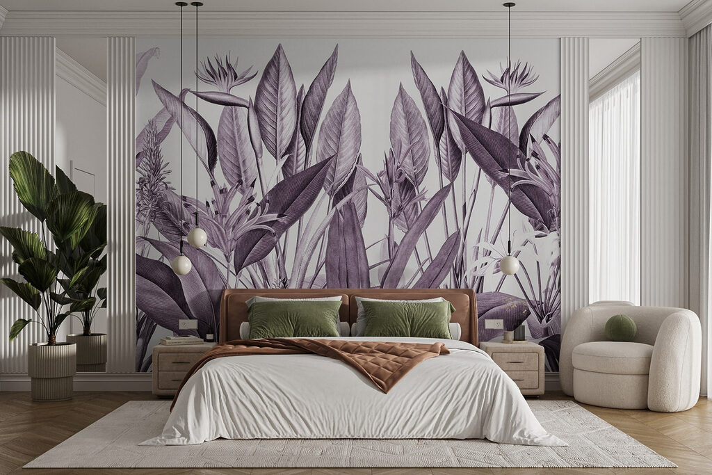 Flores tropicais entre folhas — interior 2