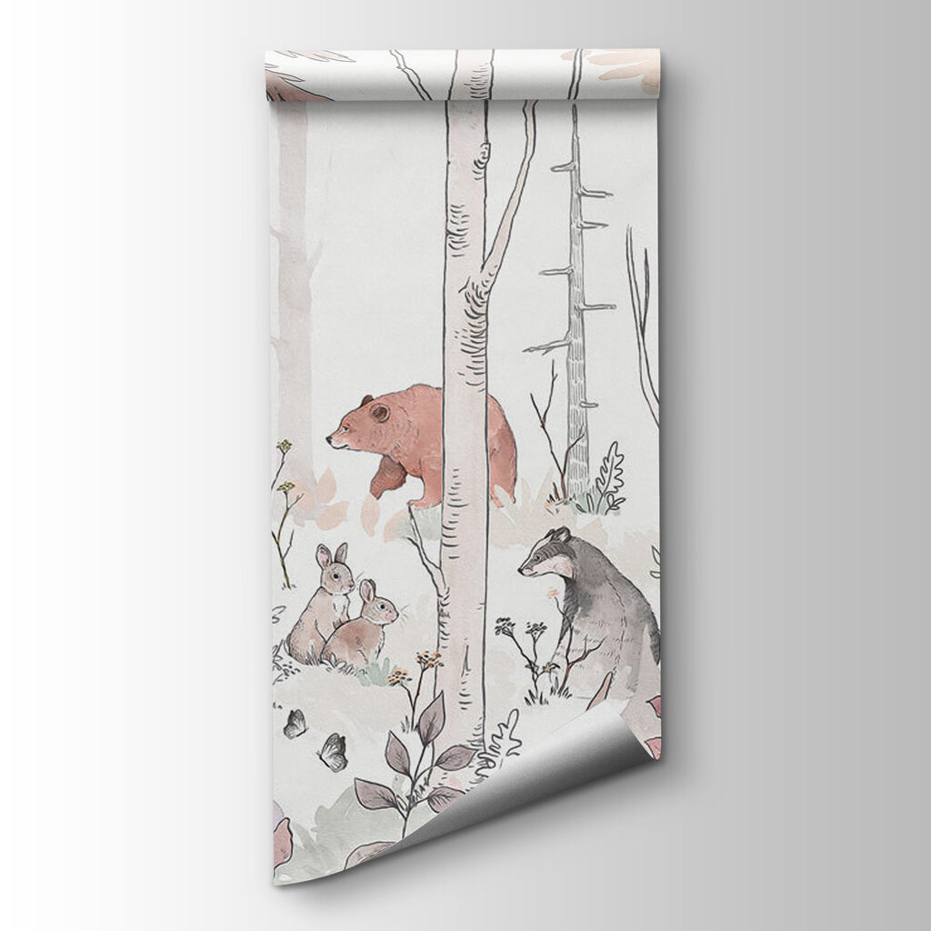 Animais entre caules finos — vista do produto