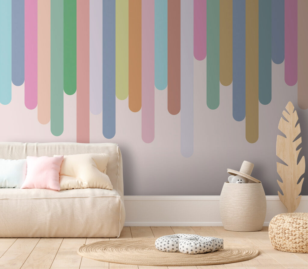 Faixas pastel arredondadas — interior 1