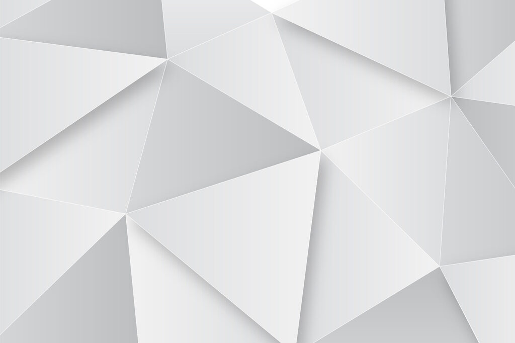 Triângulos brancos em profundidade — design completo