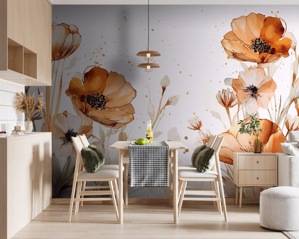 Flores ocre em aguarela — interior 2