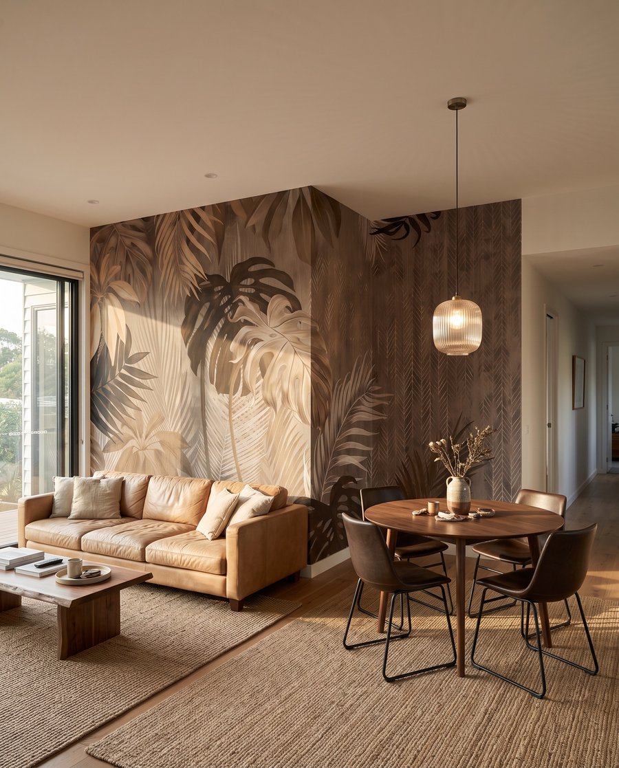 Folhas em sombras castanhas — interior 3
