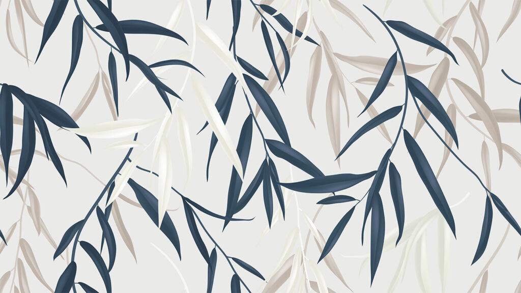 Ramos azuis em movimento — design completo