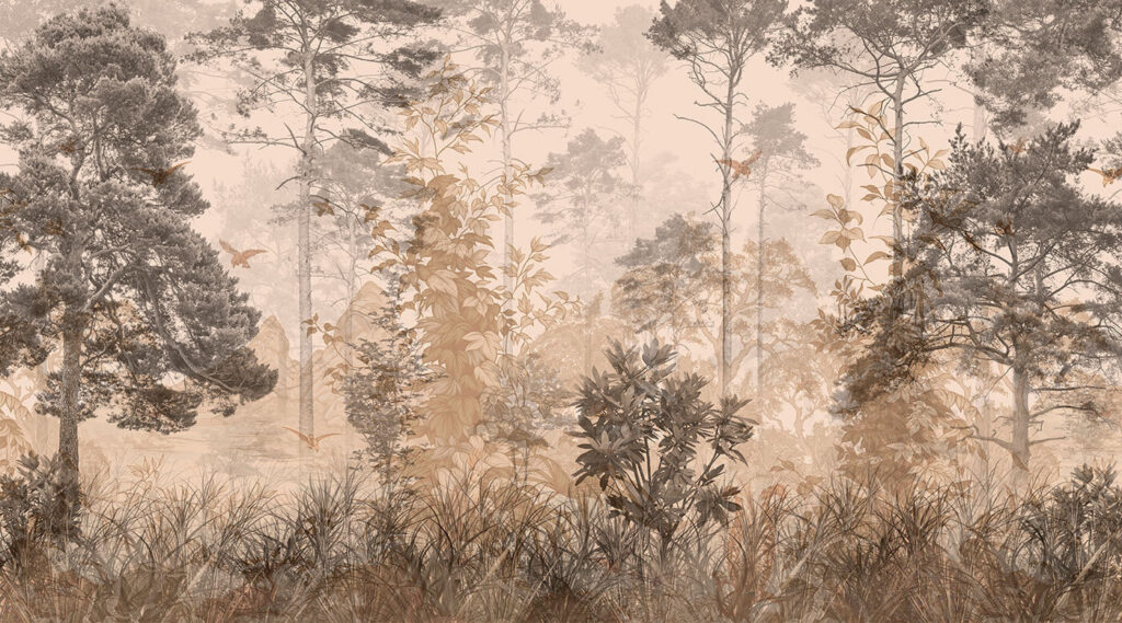 Bosque em gravura fina — design completo