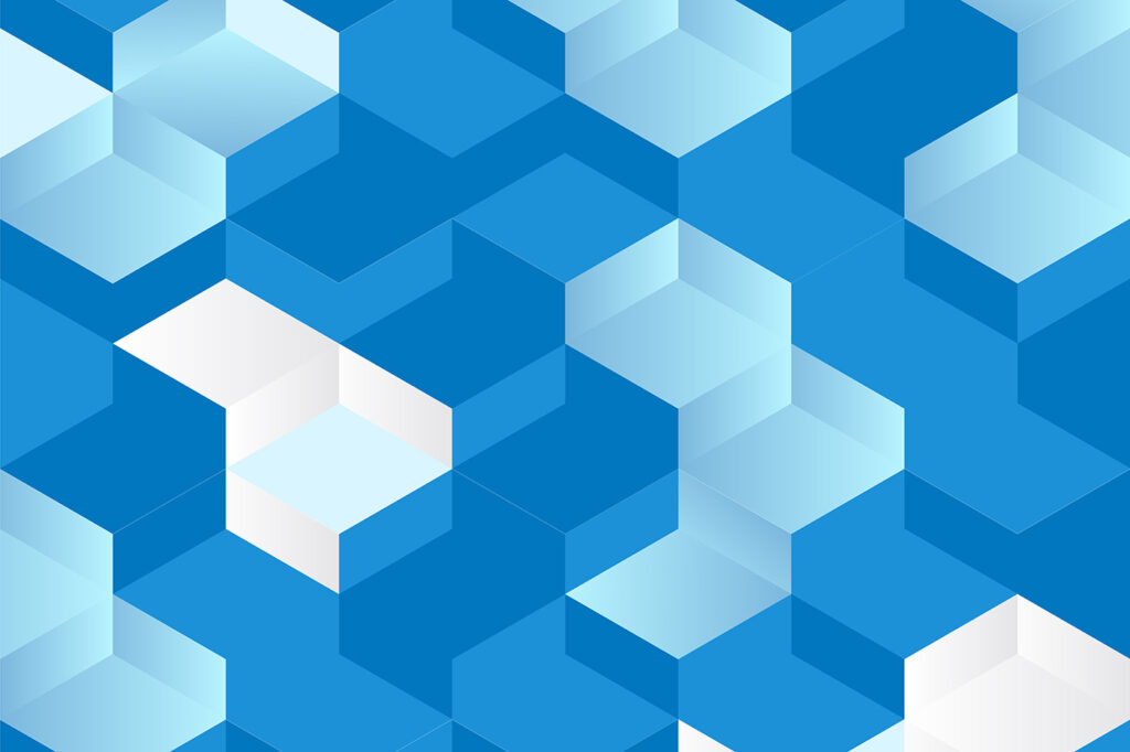 Blocos azuis em degraus — design completo
