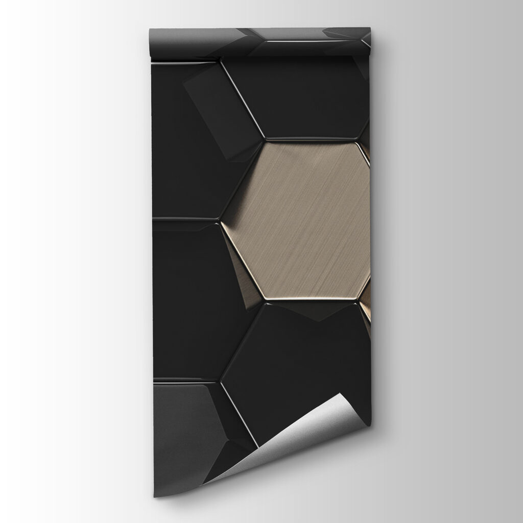 Hexágonos pretos e bege — vista do produto