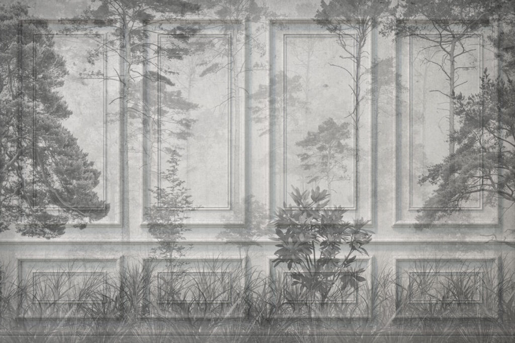 Bosque sobre painéis antigos — design completo