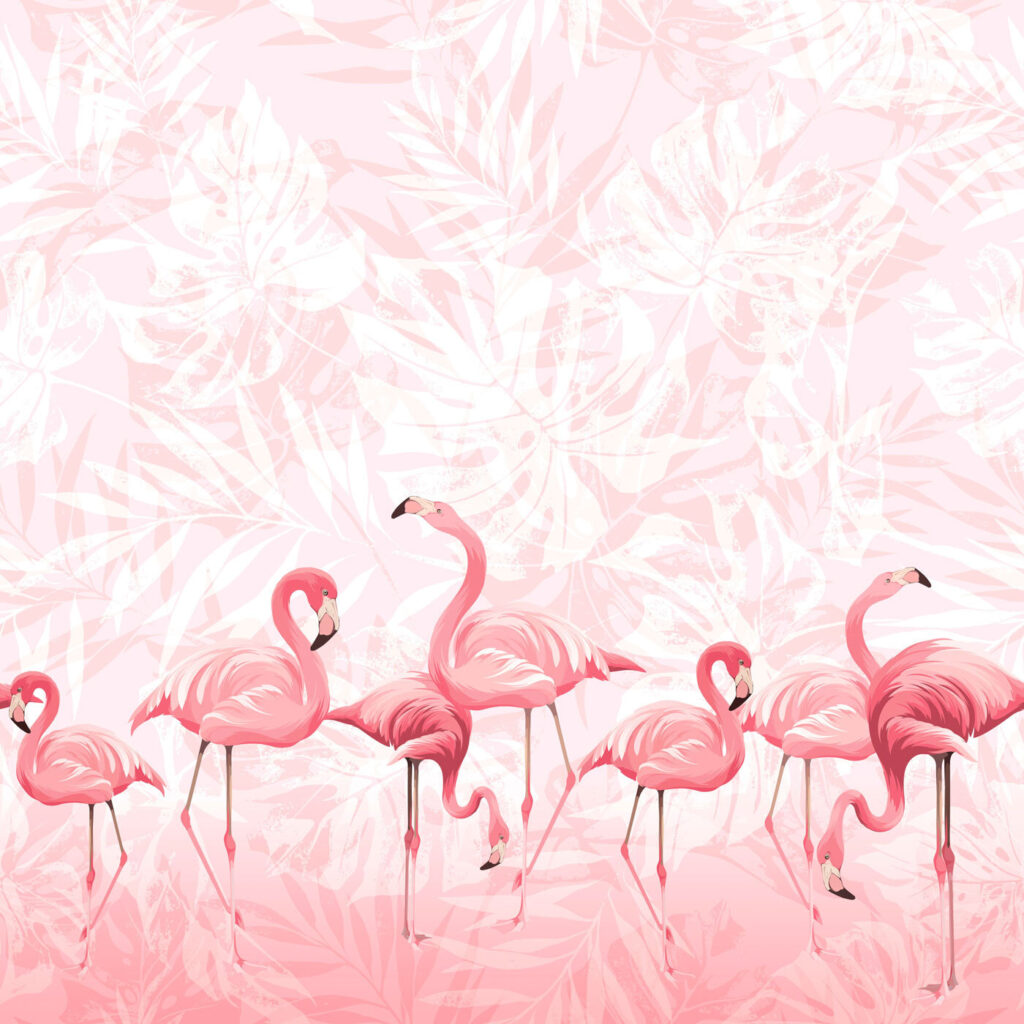 Flamingos juntos — design completo