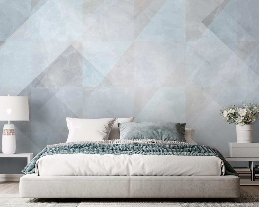 Geometria azul em tinta — interior 2