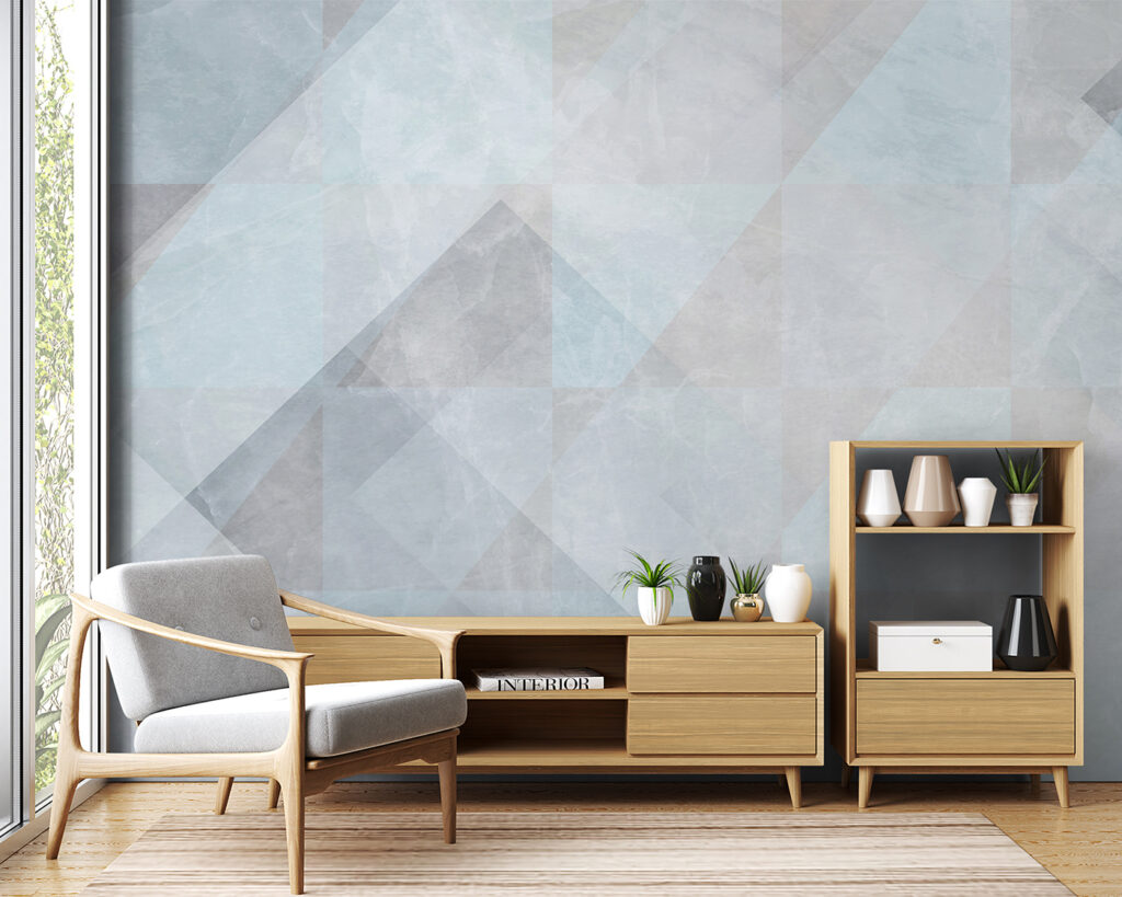 Geometria azul em tinta — interior 6