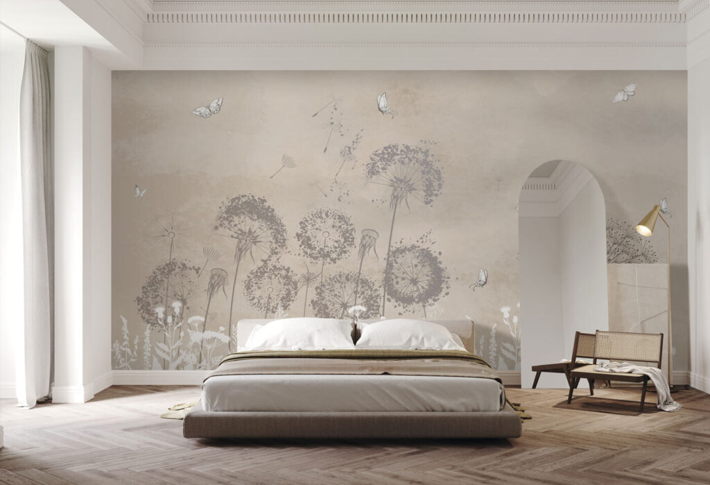 Penachos sobre flores brancas — interior 1