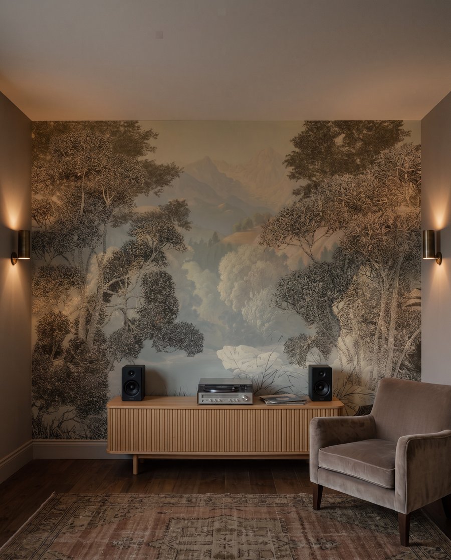 Bosque com colinas distantes — interior 3