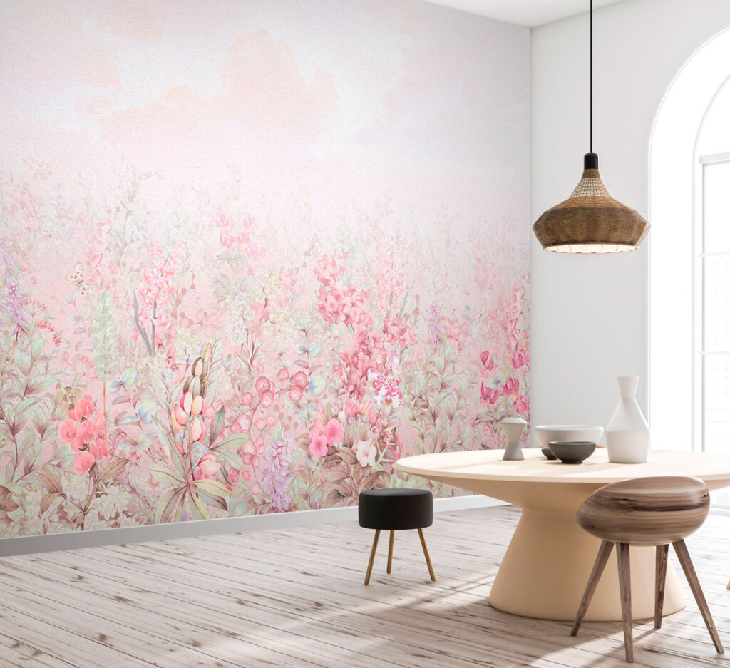 Prado florido na névoa — interior 1