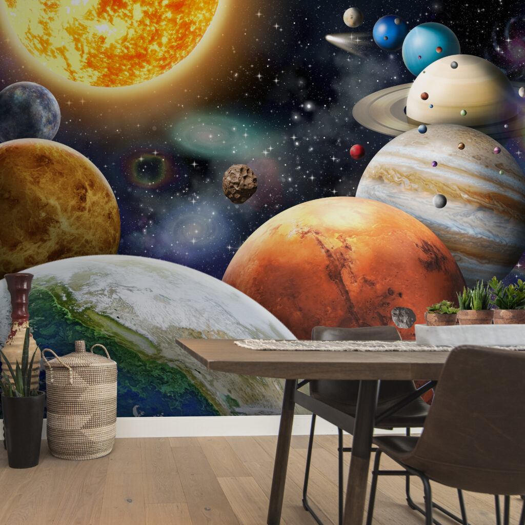 Sol e planetas coloridos — interior 3