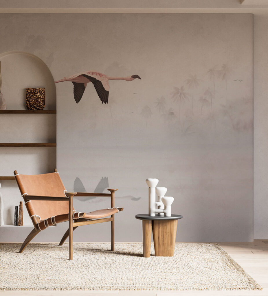 Flamingos sobre reflexo pálido — interior 3