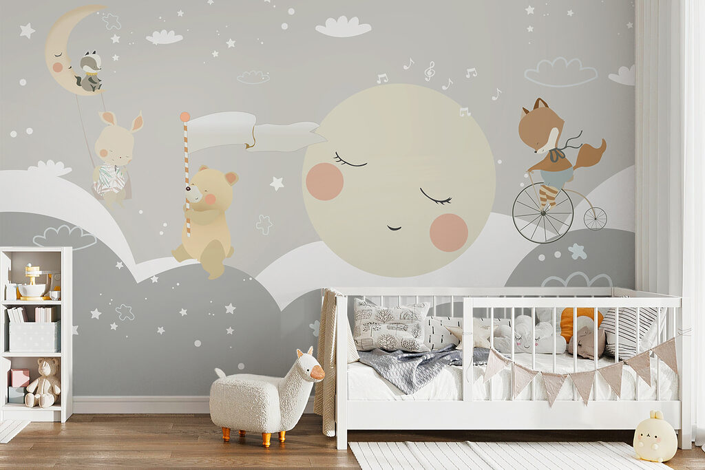 Lua adormecida com animais — interior 2