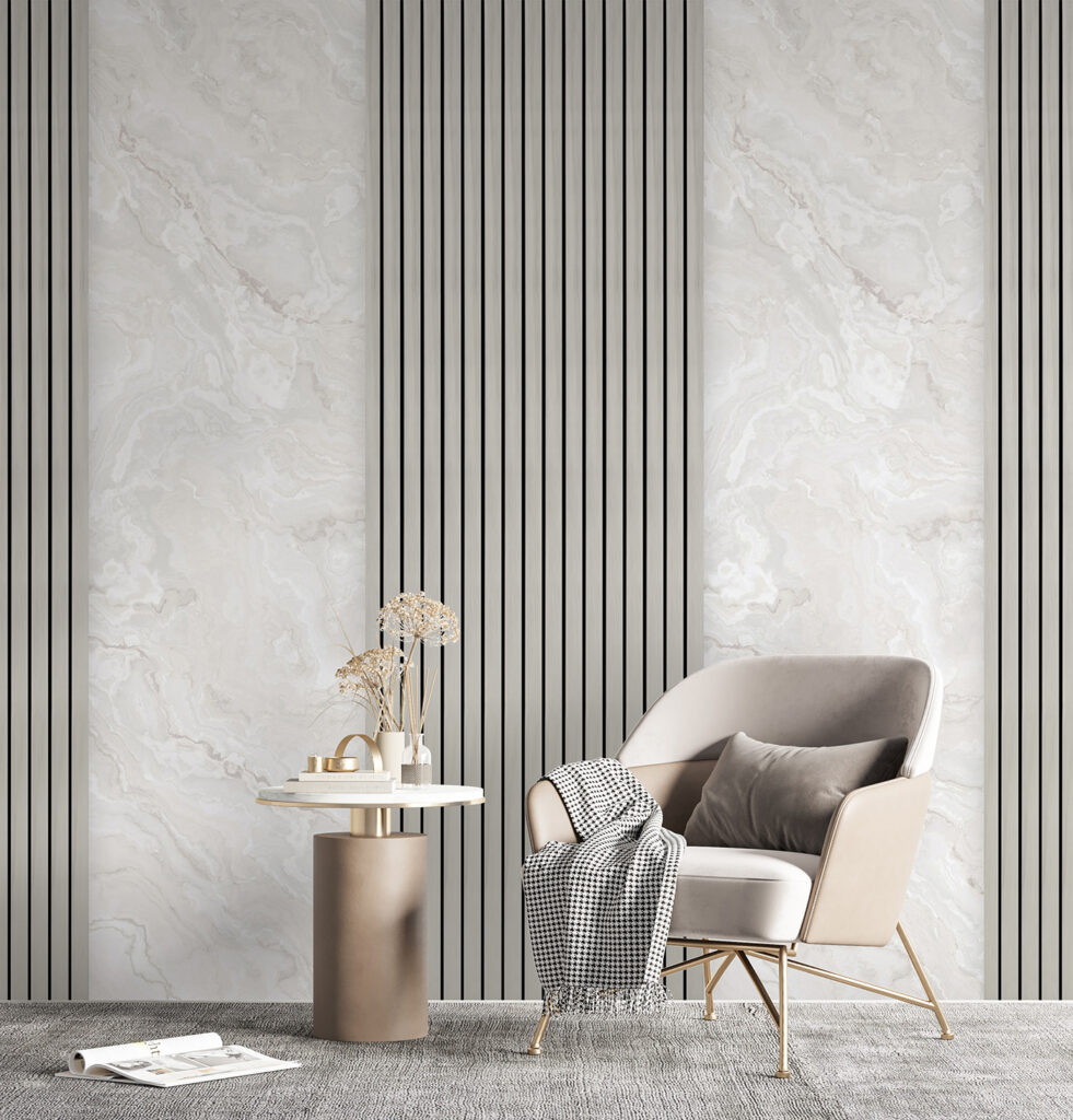 Painéis claros com riscas — interior 3