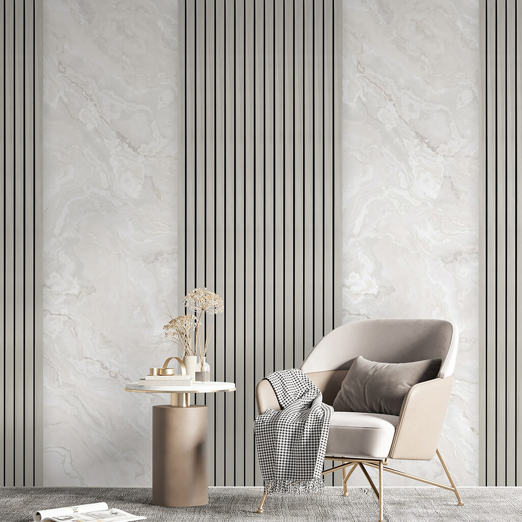 Painéis claros com riscas — interior 4