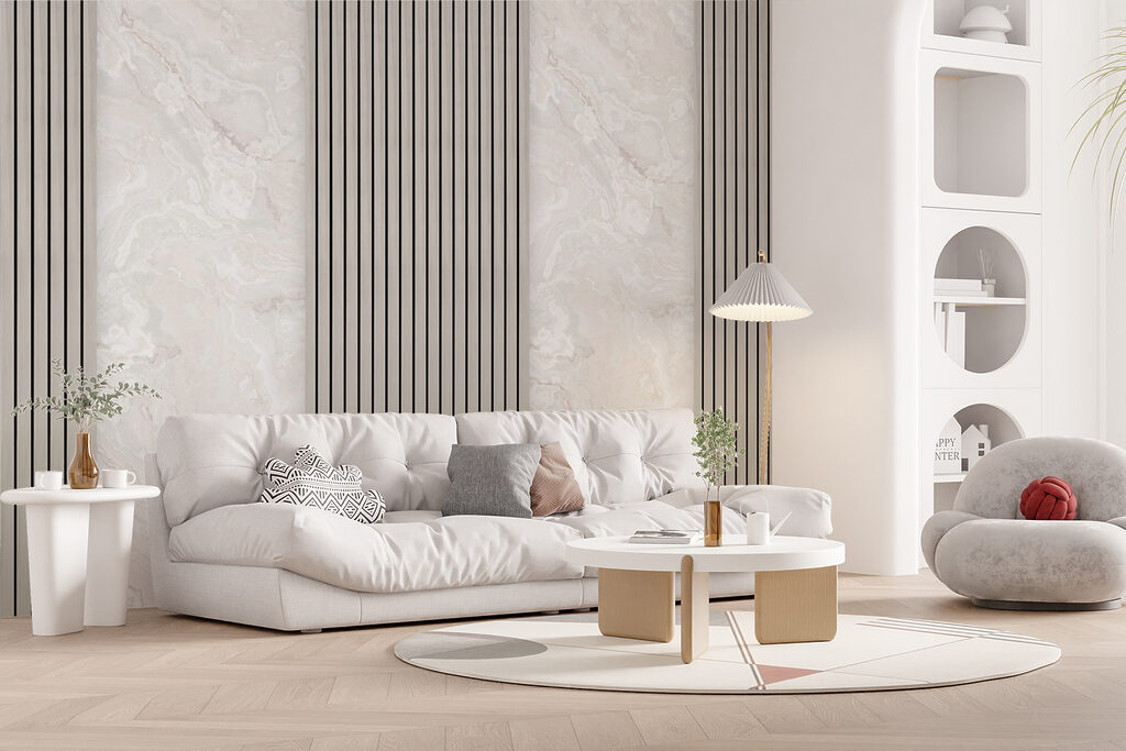 Painéis claros com riscas — interior 5