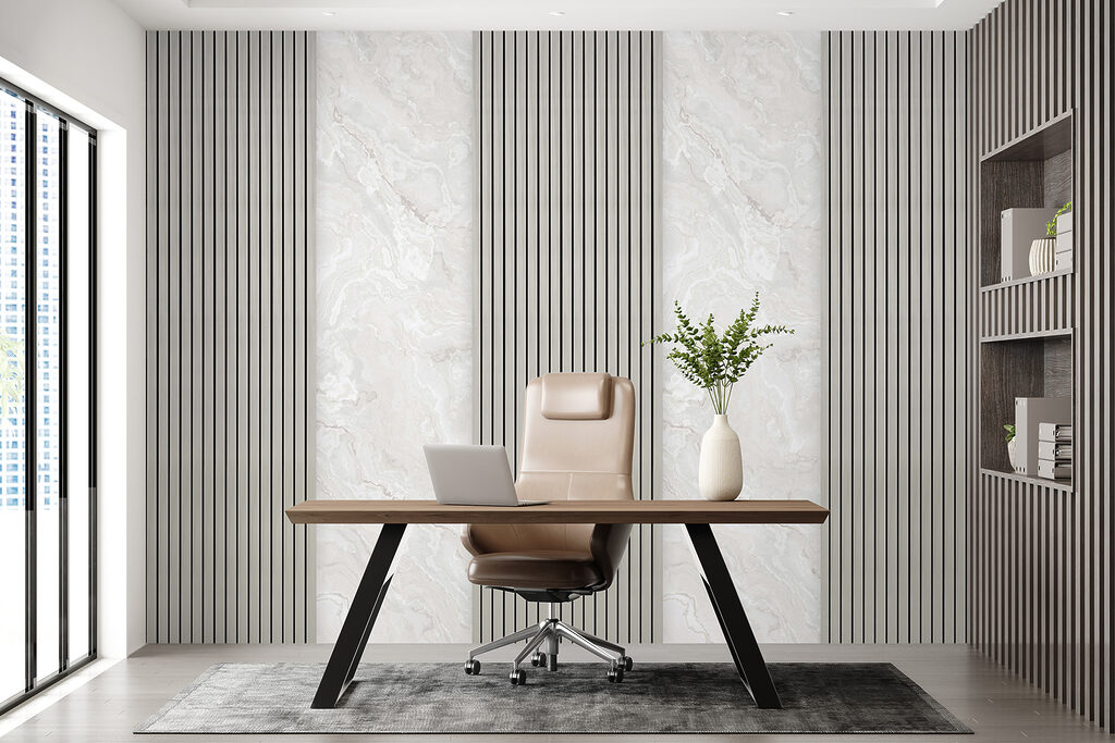 Painéis claros com riscas — interior 6