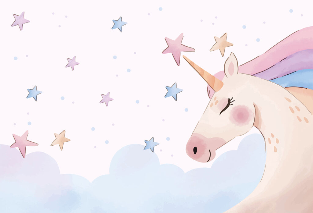 Unicórnio sob estrelas — design completo