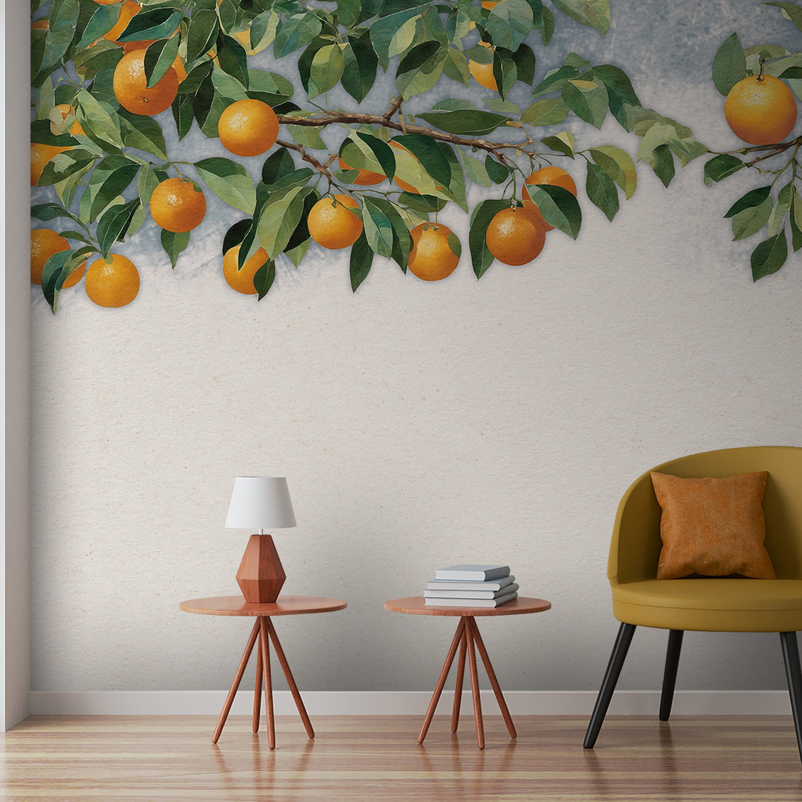 Laranjas em ramos — interior 1