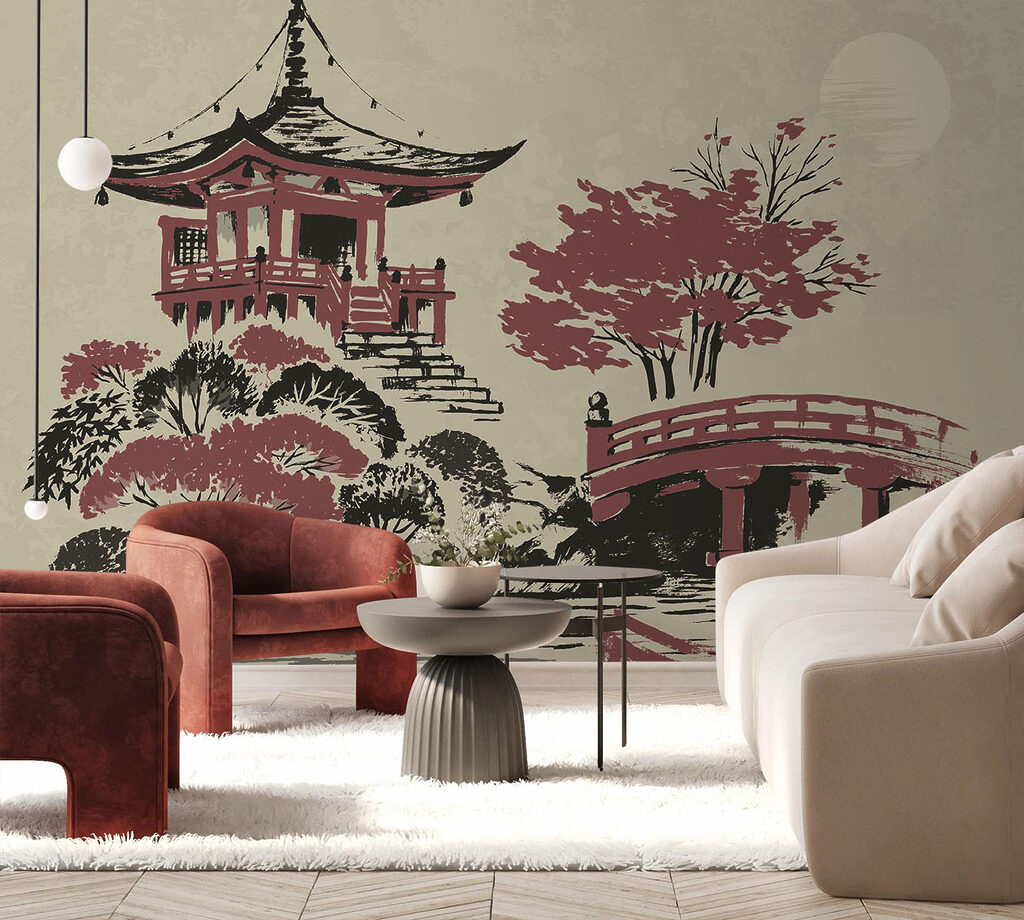 Pagode e ponte vermelha — interior 1