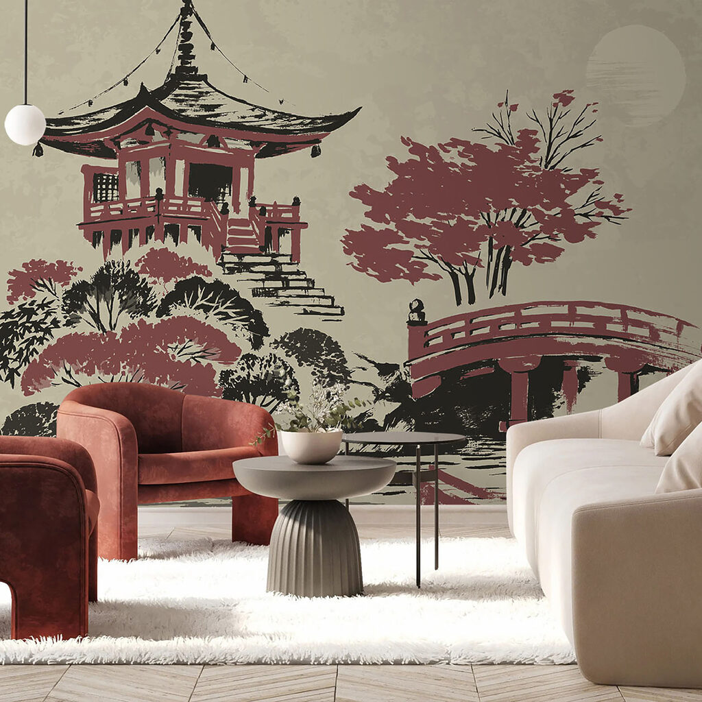 Pagode e ponte vermelha — interior 4