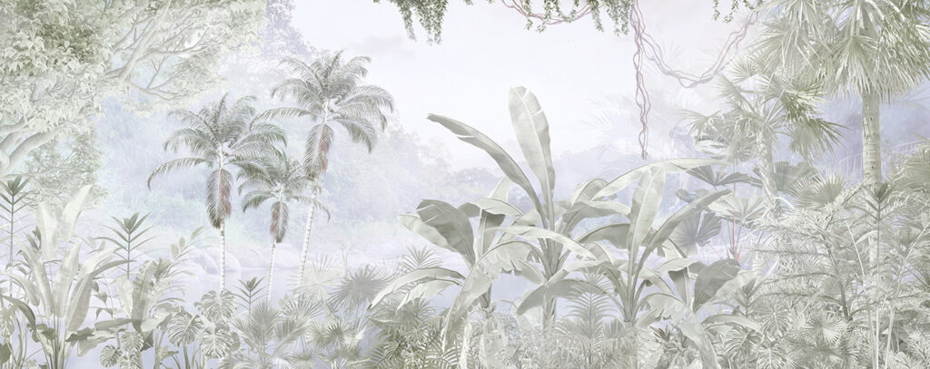 Folhas tropicais pálidas — design completo