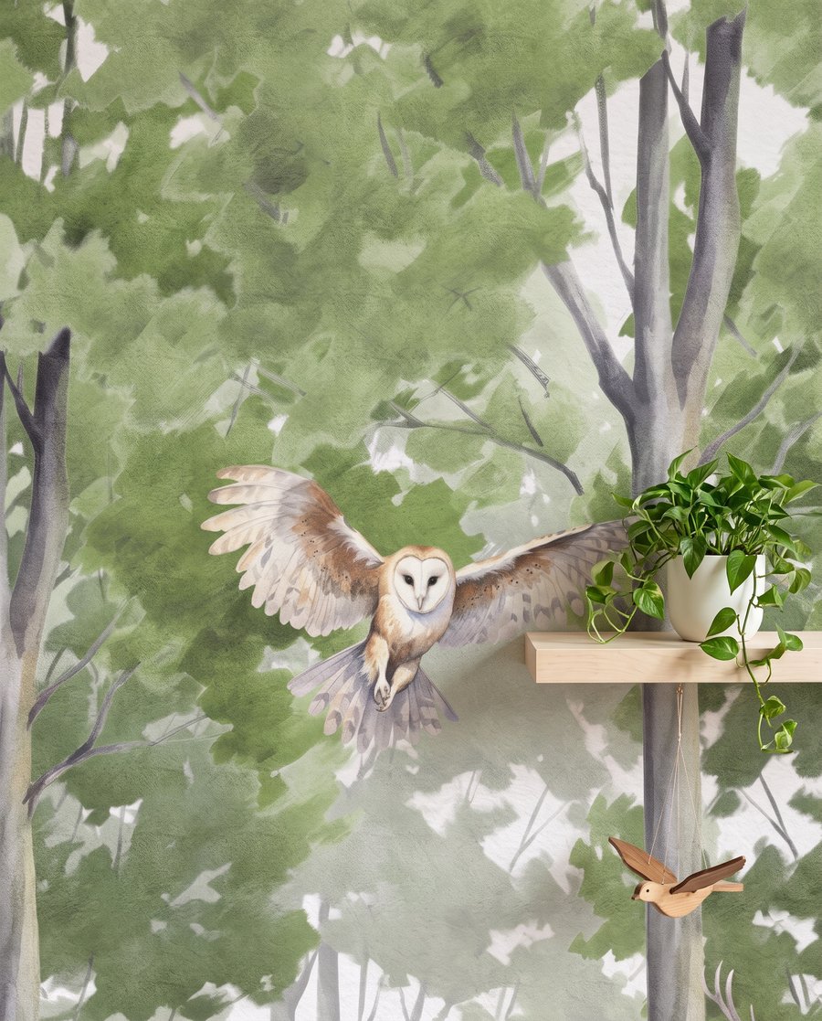 Animais numa clareira — detalhe