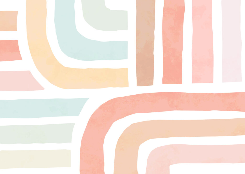 Faixas em tons pastel — design completo