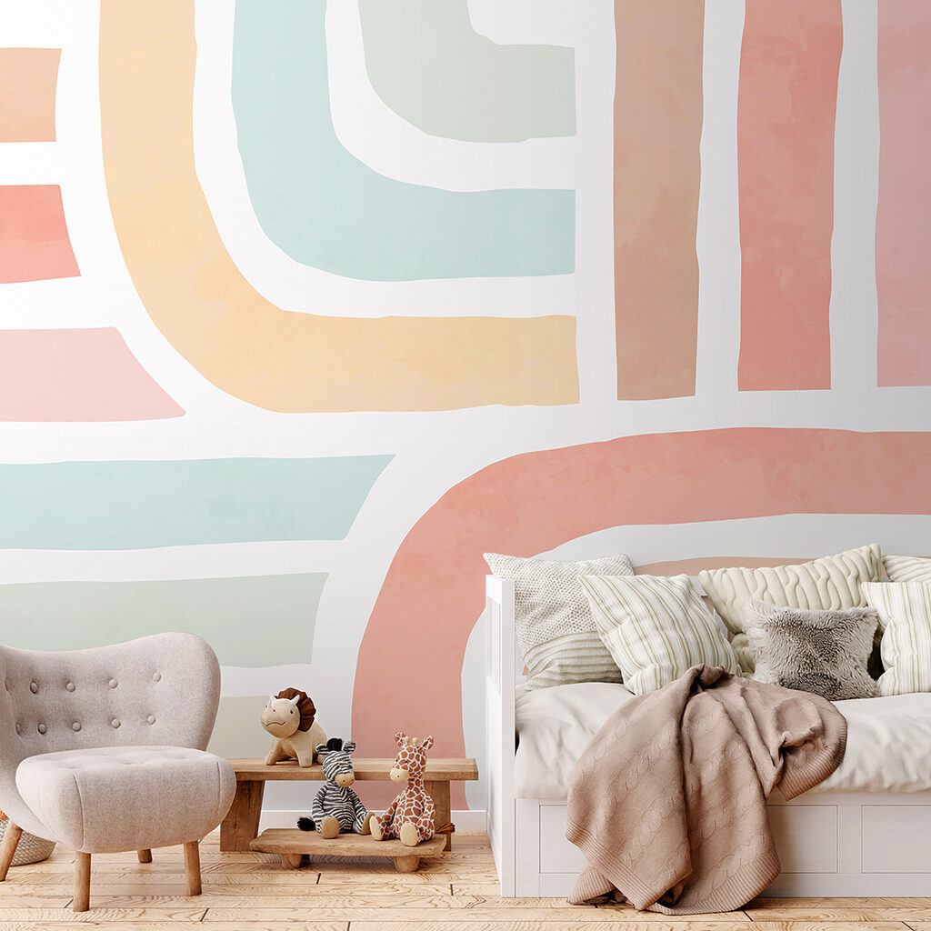Faixas em tons pastel — interior 5
