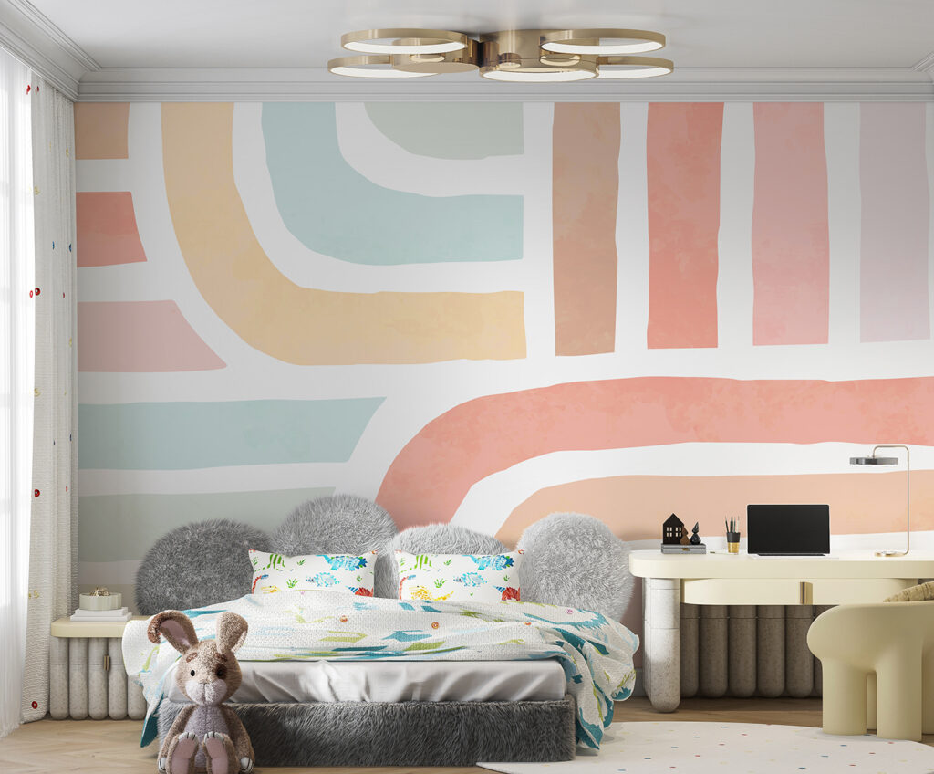 Faixas em tons pastel — interior 4