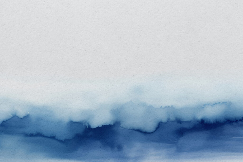 Aguarela azul na base — design completo