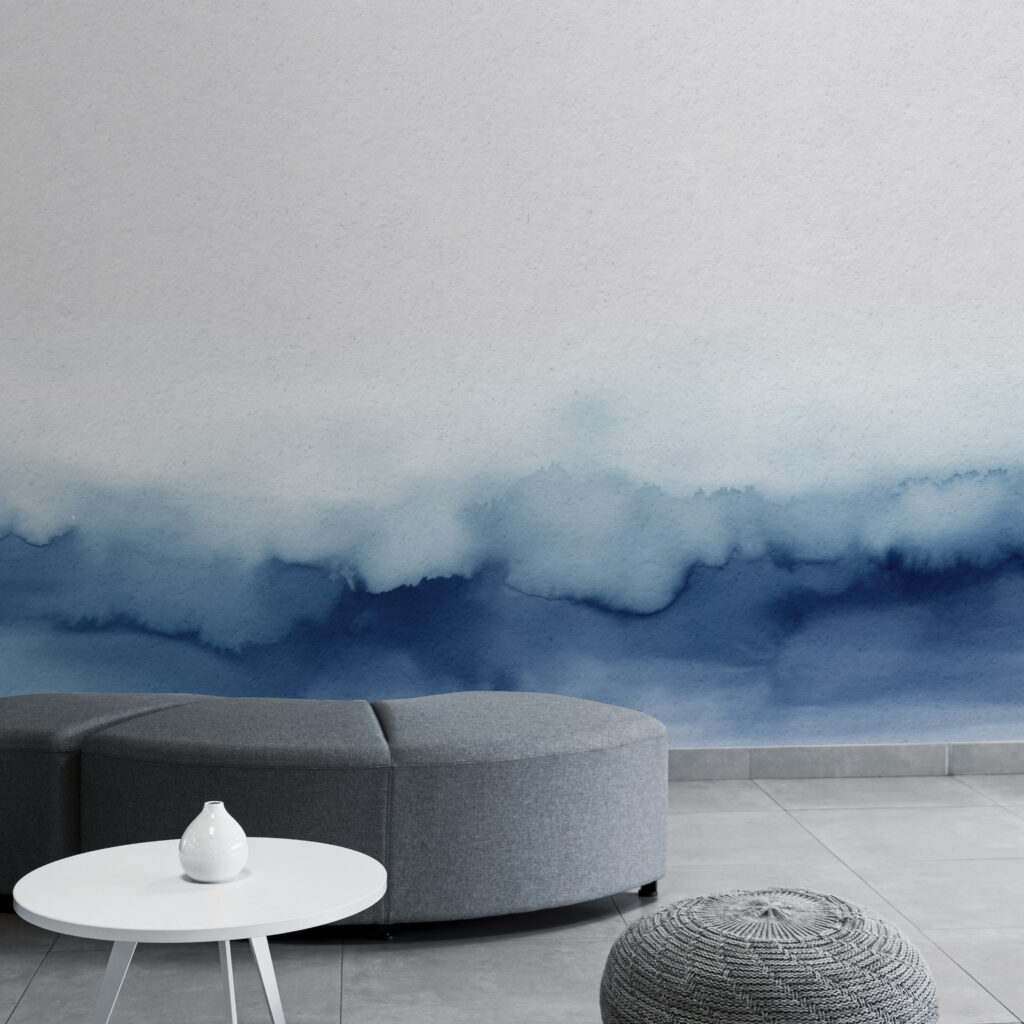 Aguarela azul na base — interior 1
