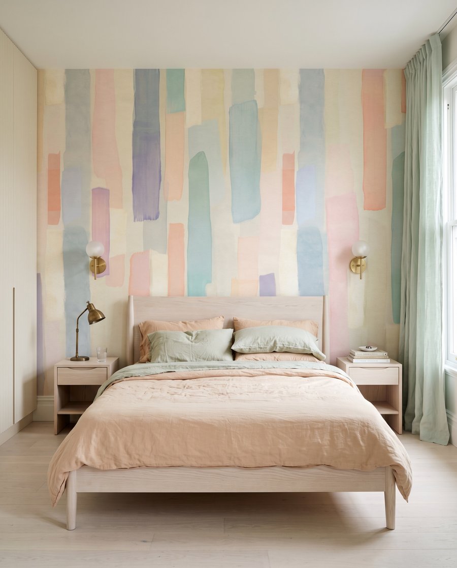 Riscas estreitas em pastel — interior 2