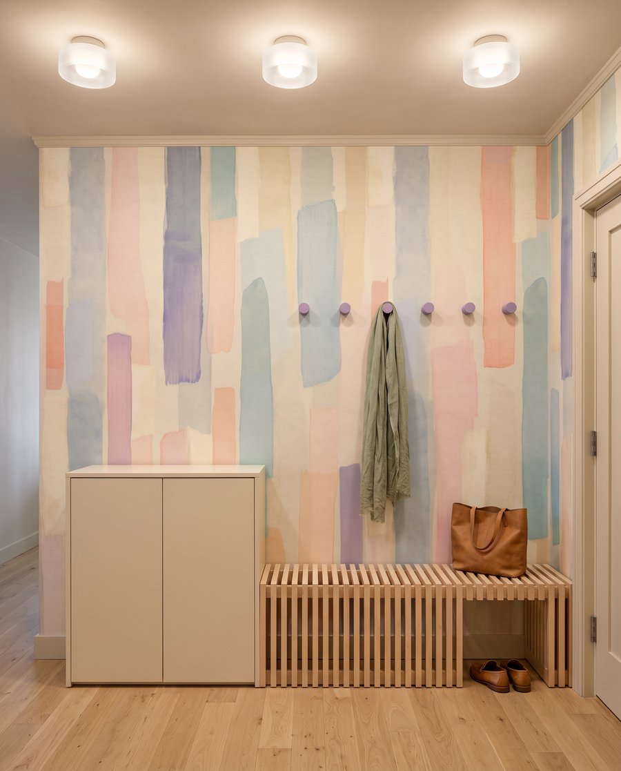 Riscas estreitas em pastel — interior 4