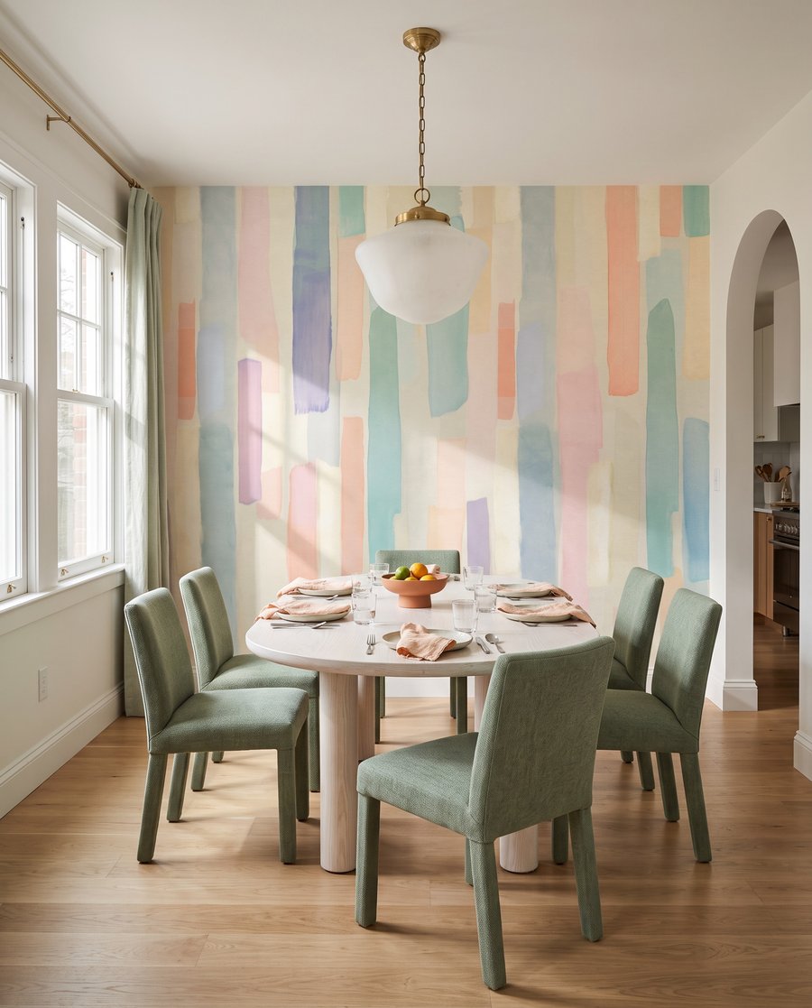 Riscas estreitas em pastel — interior 5