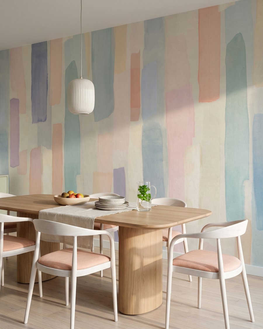 Riscas estreitas em pastel — interior 7