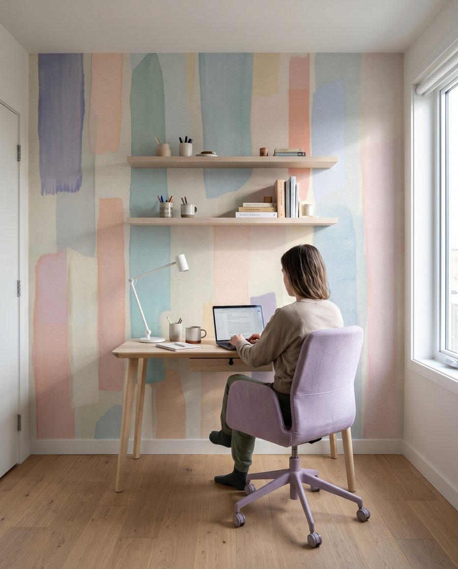 Riscas estreitas em pastel — interior 8