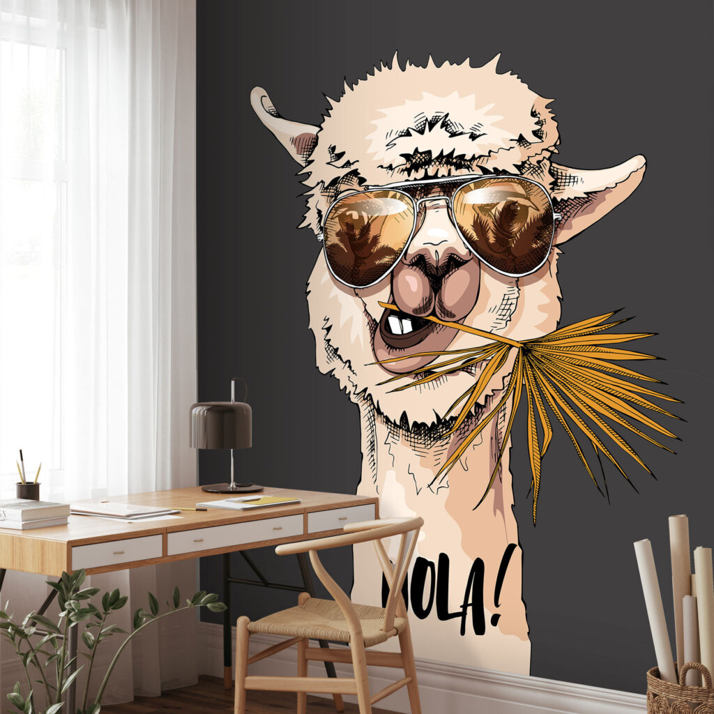 Lama de óculos solares num interior