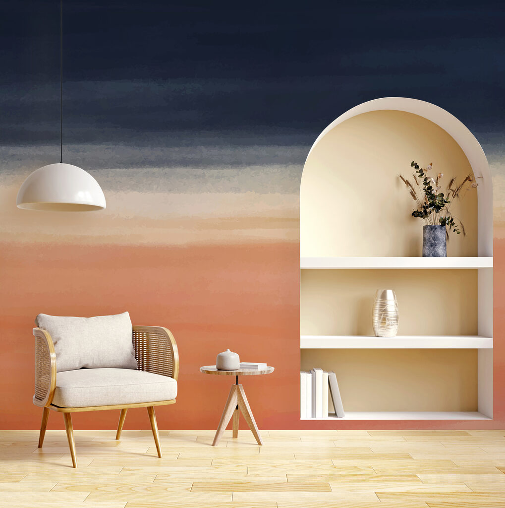 Faixas largas ao entardecer — interior 1