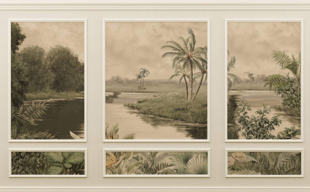 Rio tropical antigo — design completo
