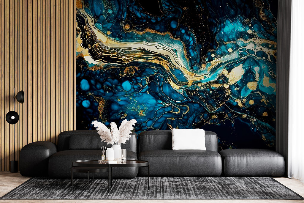 Corrente dourada em azul-escuro — interior 5
