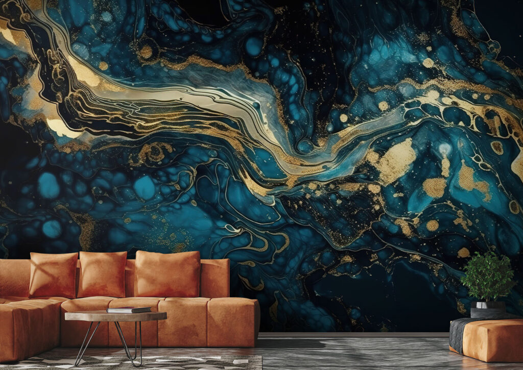 Corrente dourada em azul-escuro — interior 2