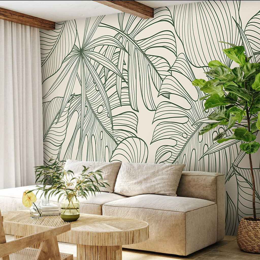 Folhas de contornos verdes — interior 3