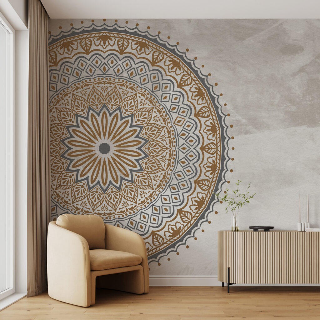 Mandala na margem num interior