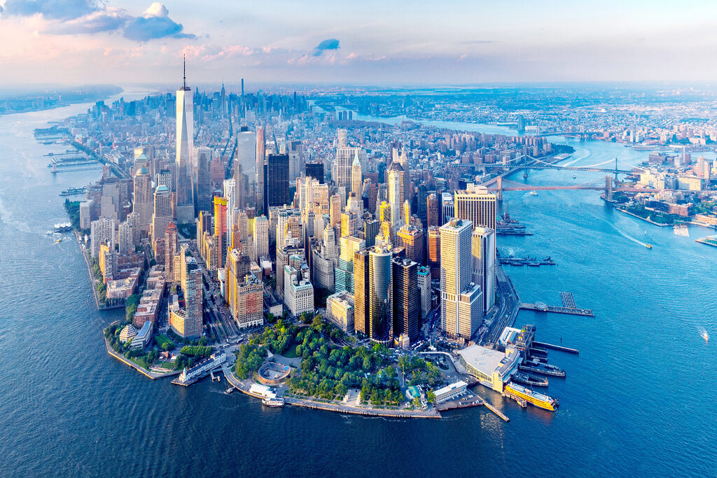 Manhattan sobre a água — design completo
