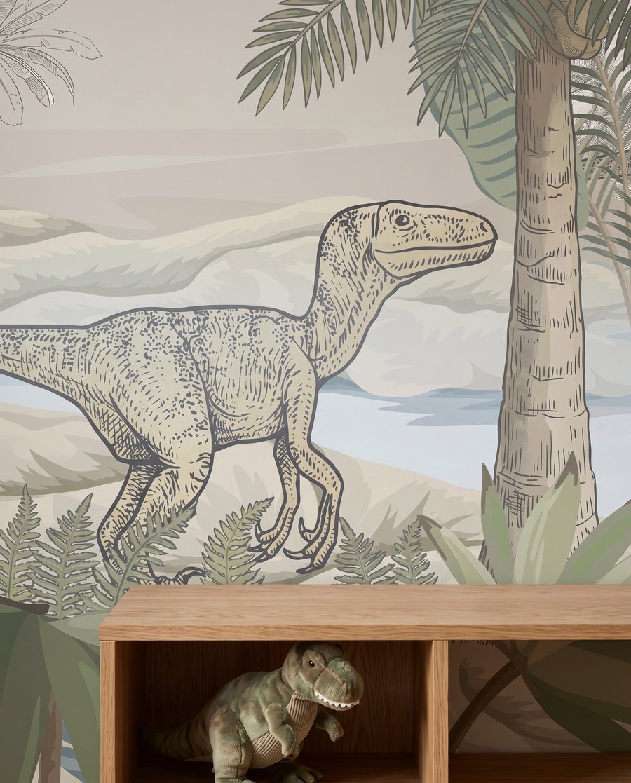 Dinossauros junto ao charco — detalhe